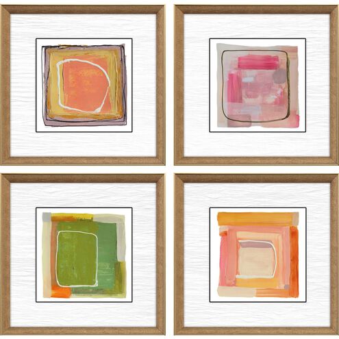 Geometrics Collection Antique Gold Wood With Embossed Weave Pattern Framed Art