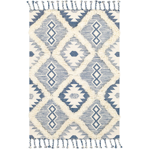 Apache 120 X 96 inch Dark Blue/Ivory Handmade Rug in 8 x 10