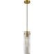 Patia 1 Light 5 inch Clear Fluted with Aged Brass Pendant Ceiling Light