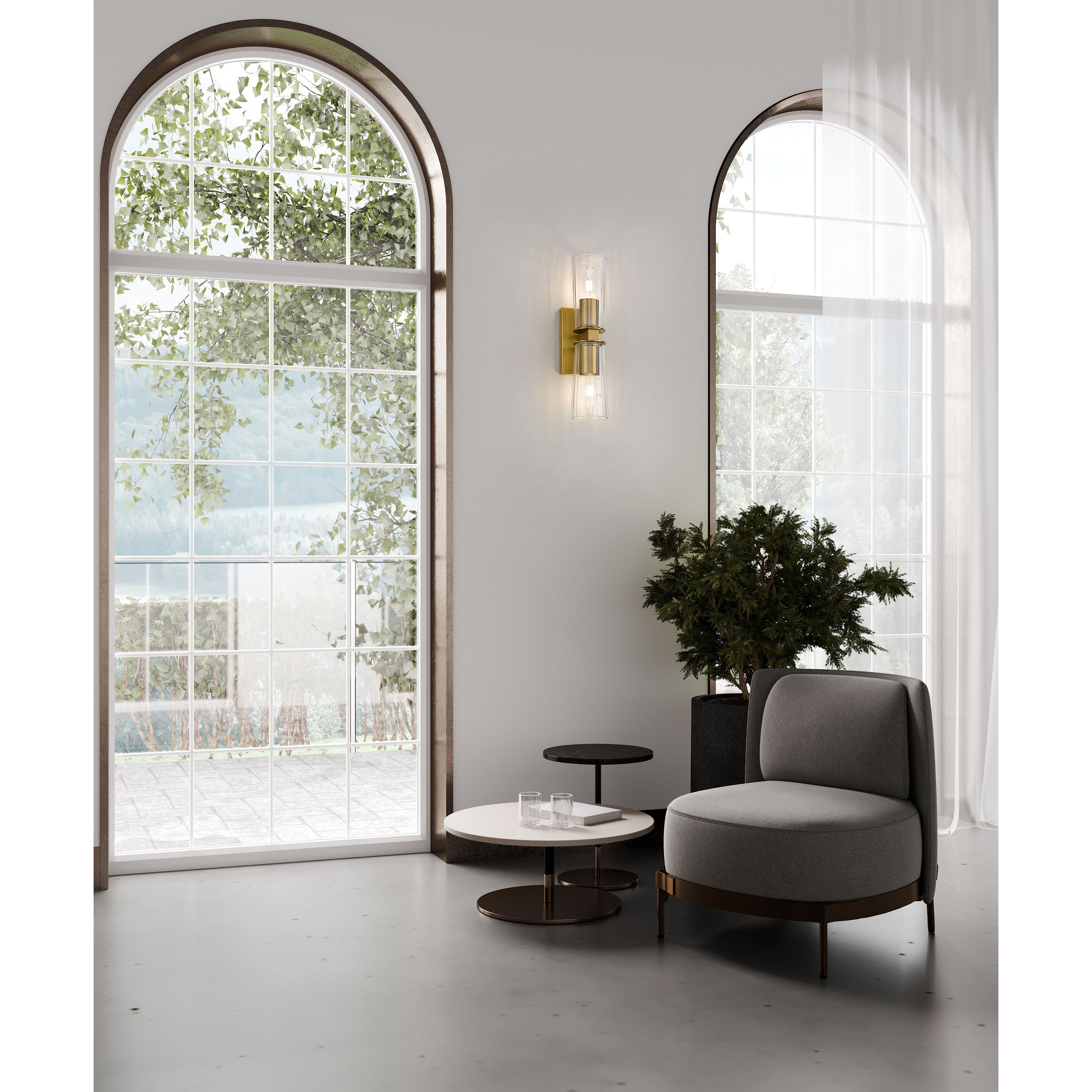 Titus 2 Light 4.5 inch Modern Gold Wall Sconce Wall Light