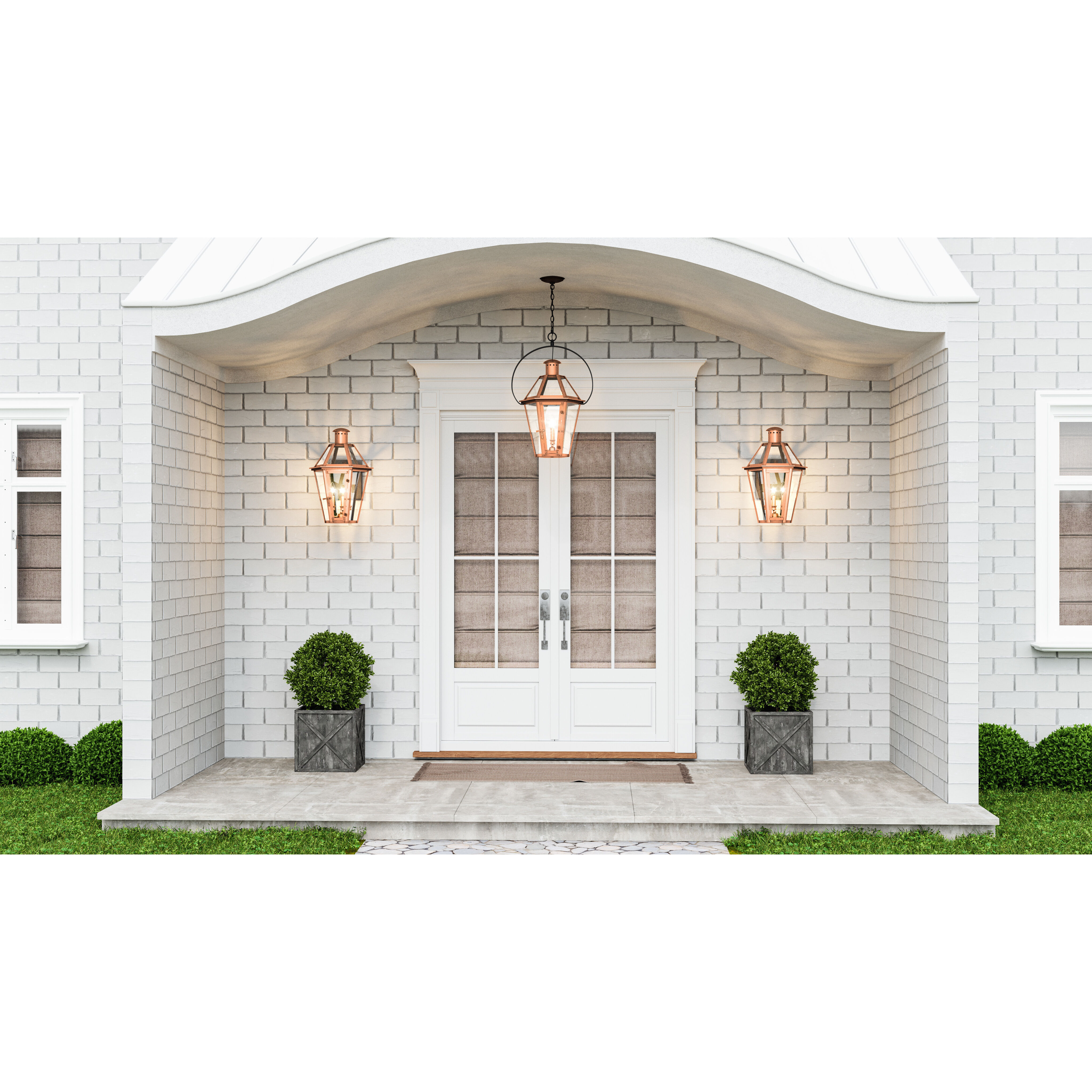 Burdett 3 Light 22 inch Aged Copper Outdoor Wall Lantern