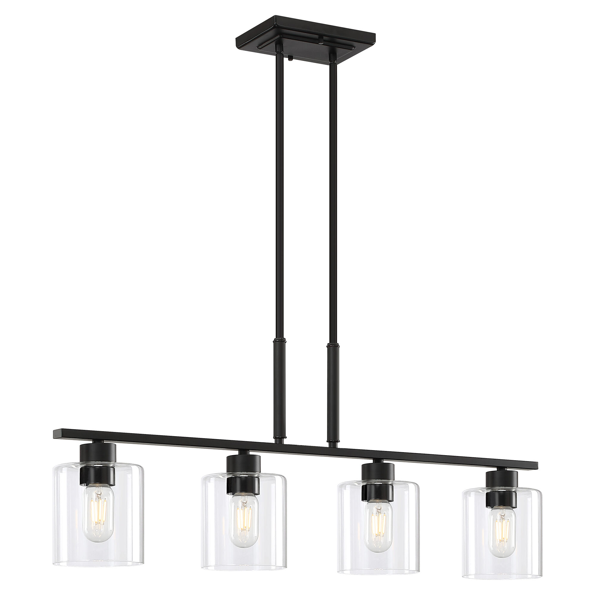 Fiona 4 Light 35 inch Black Island Pendant Ceiling Light