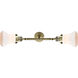 Franklin Restoration Bellmont LED 6 inch Antique Brass Bath Vanity Light Wall Light in Matte White Glass, Franklin Restoration