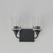 Hudson 2 Light 13 inch Black Bath Vanity Wall Light in Clear