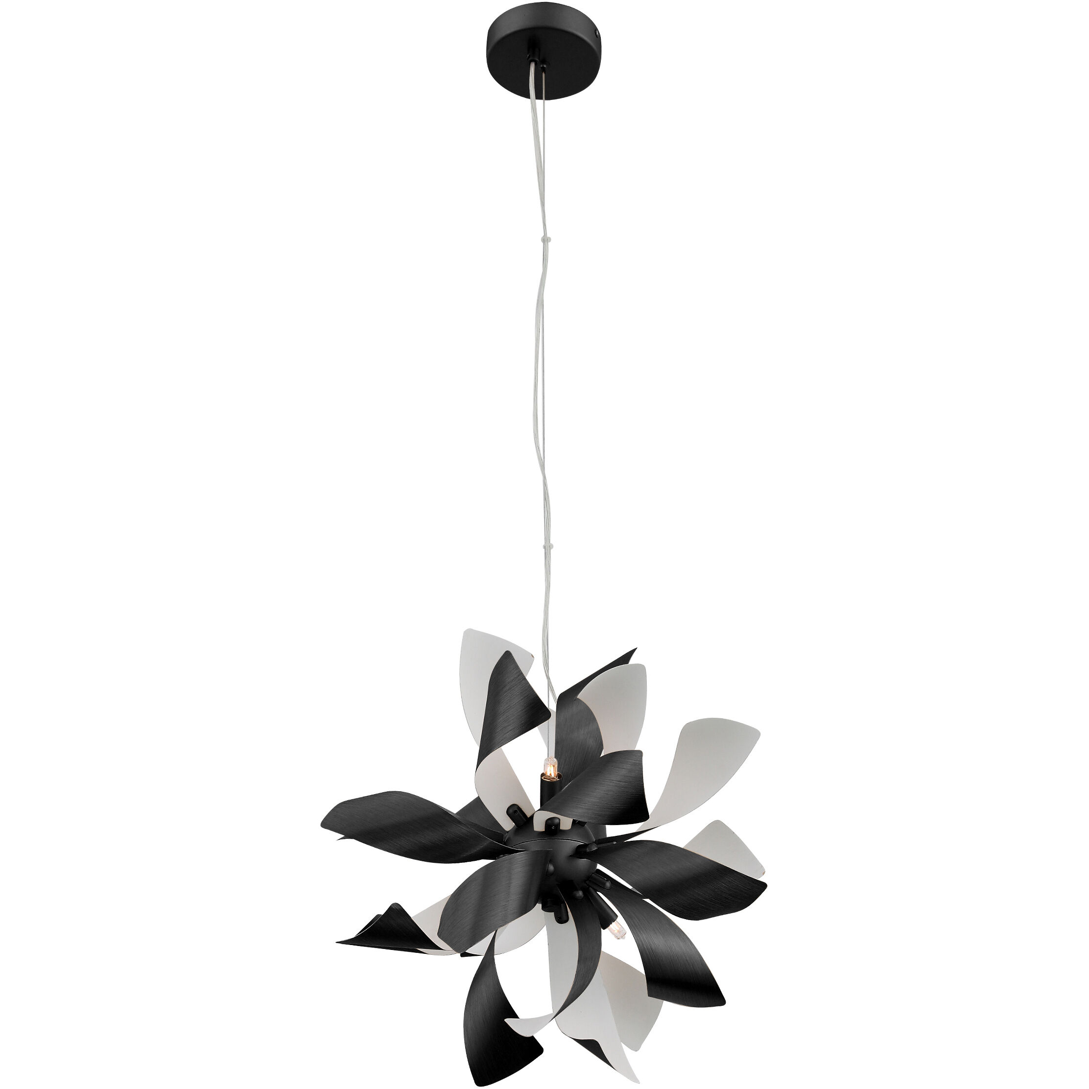 Blossom 6 Light 16 inch Matte Black with Matte White Pendant Ceiling Light