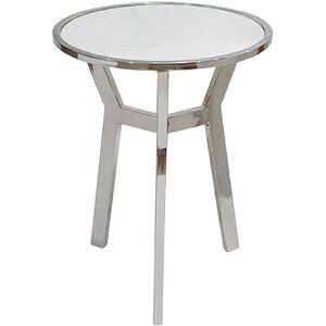 Anita 18.1 inch Silver and White Side Table