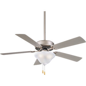 Contractor 52 inch Brushed Steel/White with White Blades Ceiling Fan