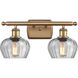 Ballston Fenton 2 Light 16 inch Brushed Brass Bath Vanity Light Wall Light in Clear Glass, Ballston