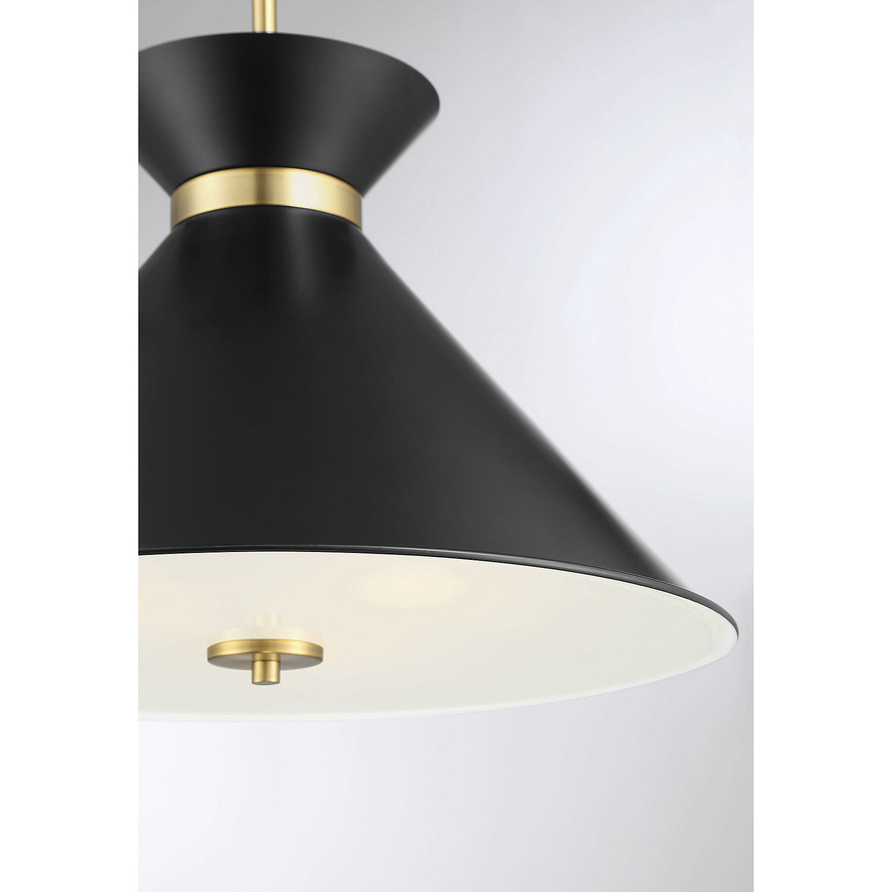 Lamar 3 Light 18 inch Black with Warm Brass Accents Pendant Ceiling Light
