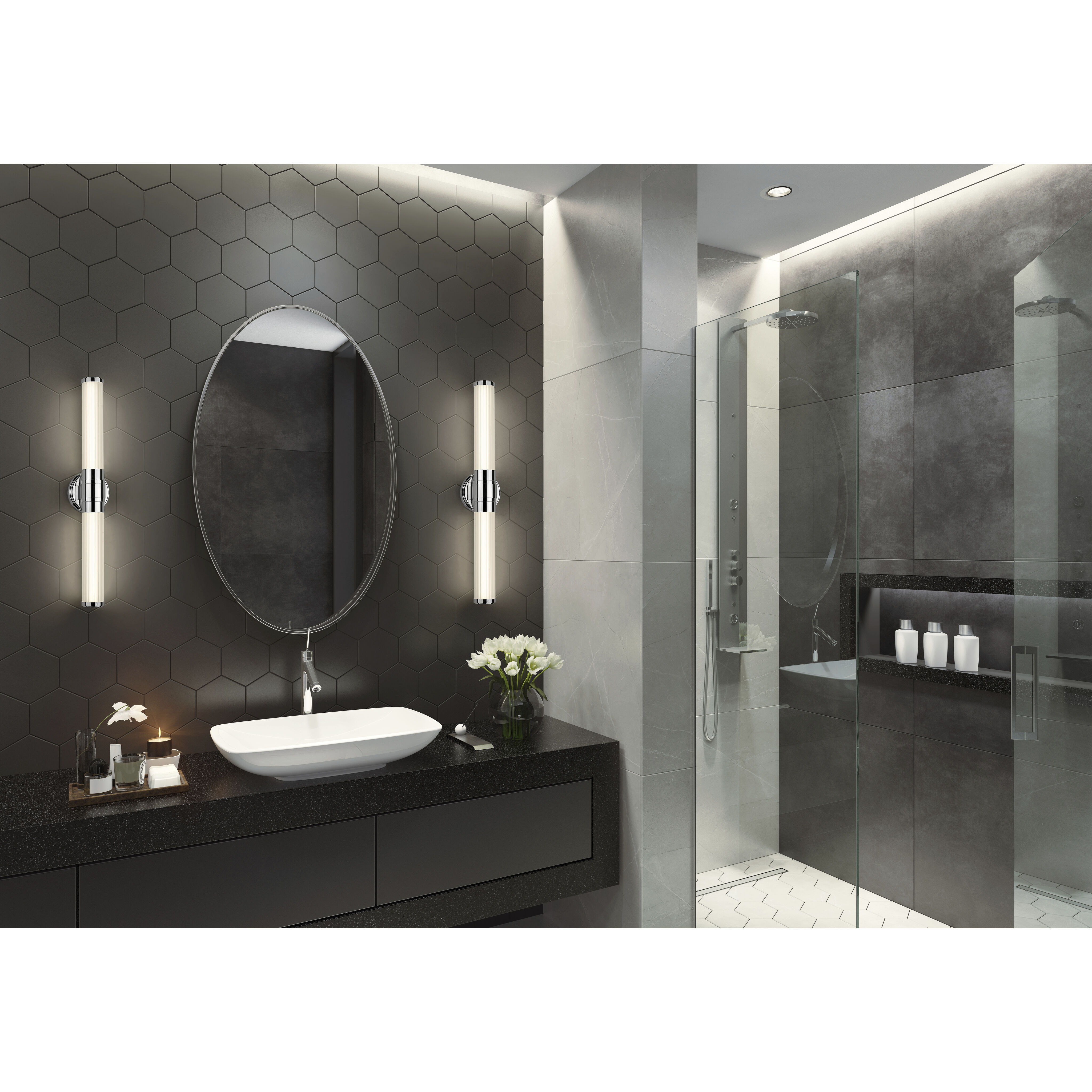 Warwick LED 25.25 inch Chrome Bath Vanity Wall Light