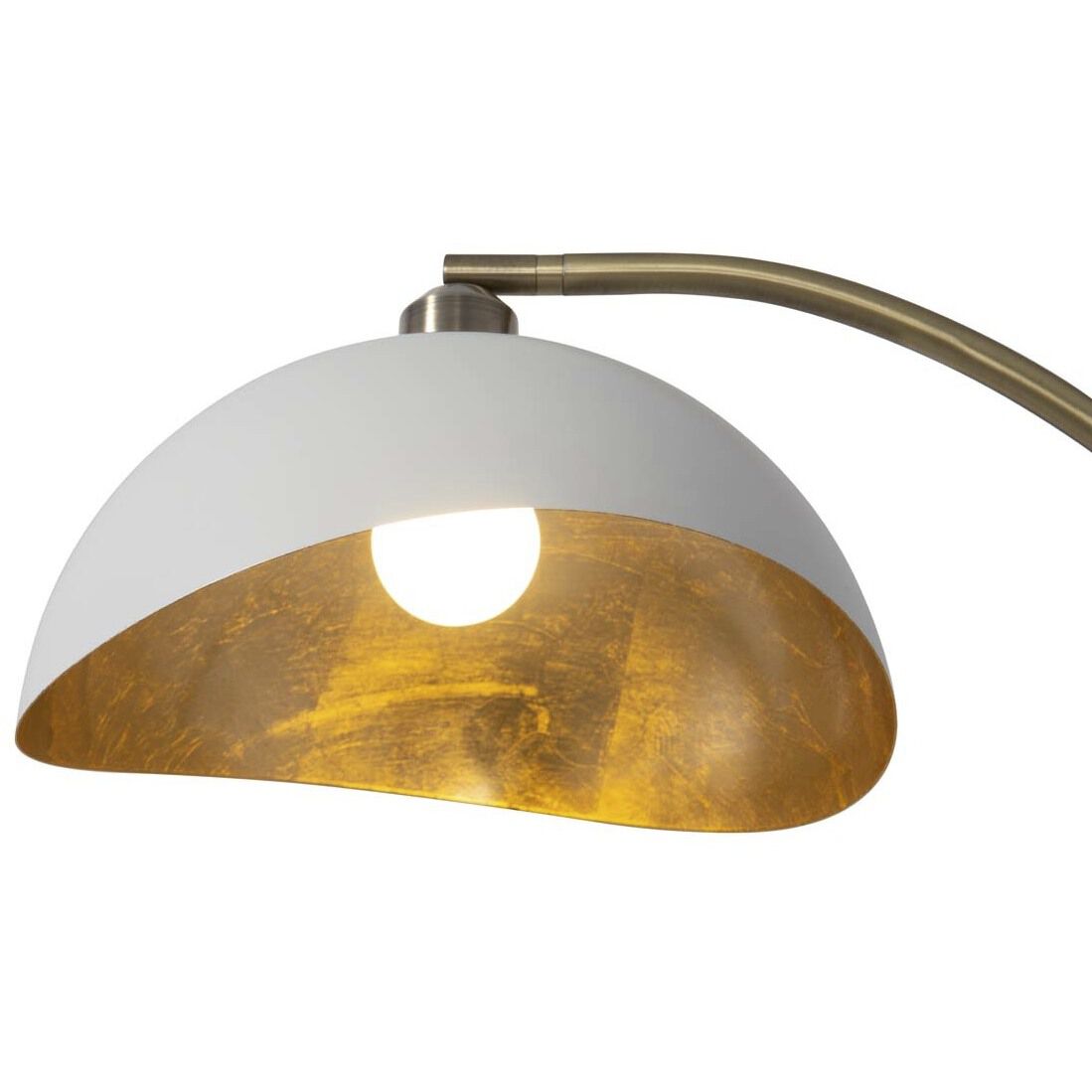 Luna Bella 60 inch 100.00 watt Weathered Brass and White Arc Floor Lamp Portable Light