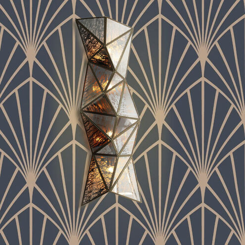 Geo-Gem 4 Light 9.5 inch Brass Antique Wall Sconce Wall Light