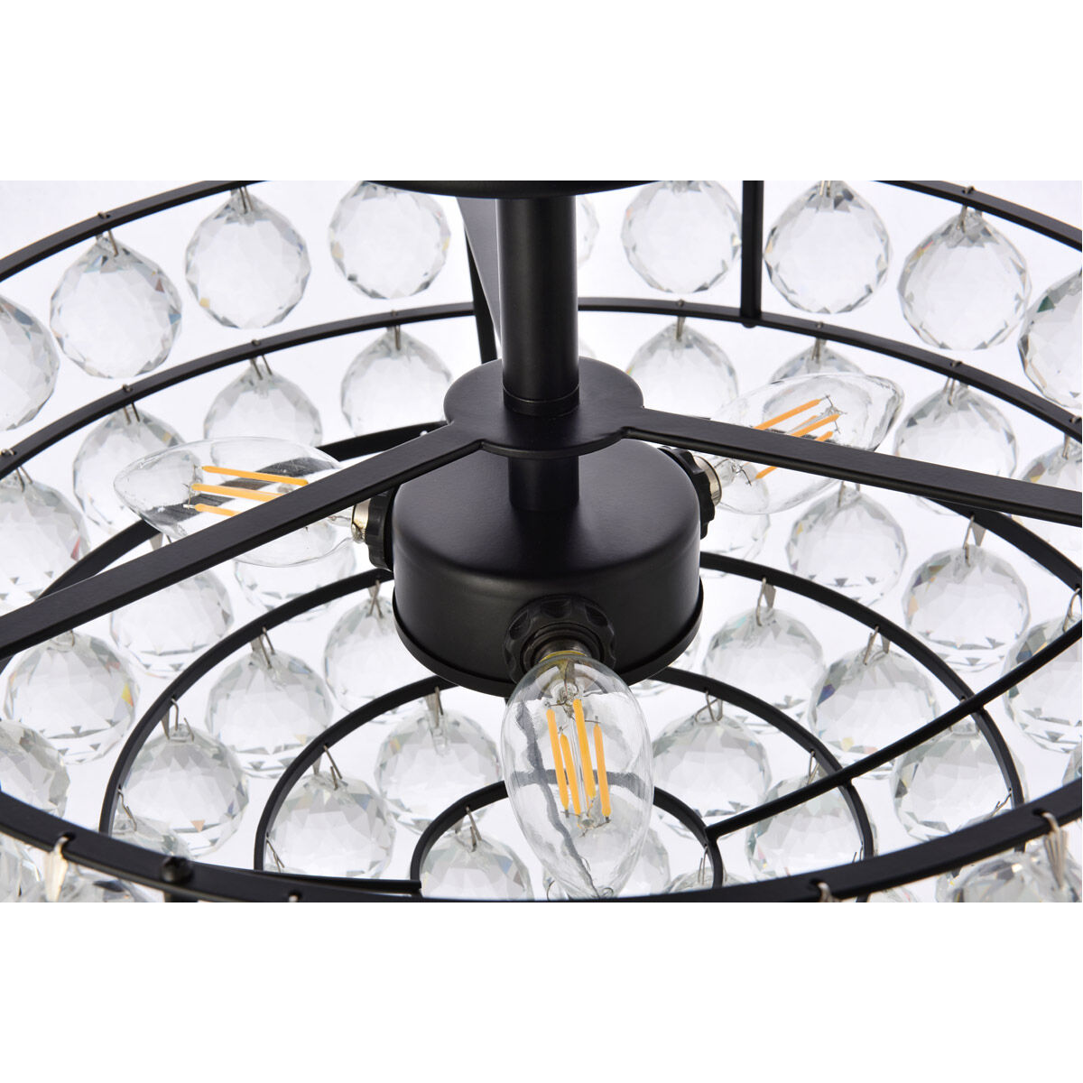 Savannah 3 Light 16 inch Black Flush Mount Ceiling Light
