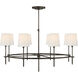 Thomas O'Brien Bryant 8 Light 42 inch Bronze Ring Chandelier Ceiling Light in Linen, Large