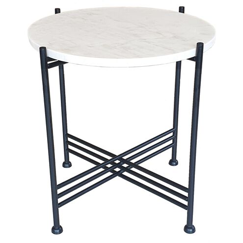 Argus 16 inch White and Black Accent Table