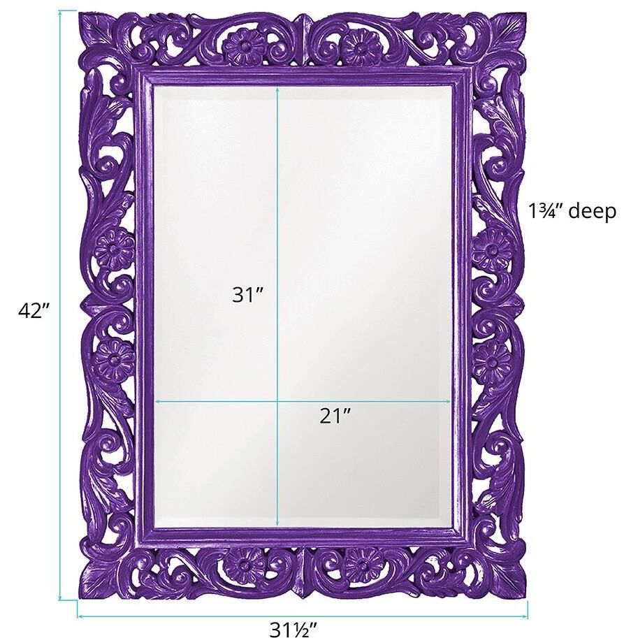 Chateau 42 X 31 inch Glossy Royal Purple Wall Mirror