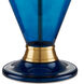 Aladdin 32 inch 150 watt Clear Blue and Antique Brass Table Lamp Portable Light