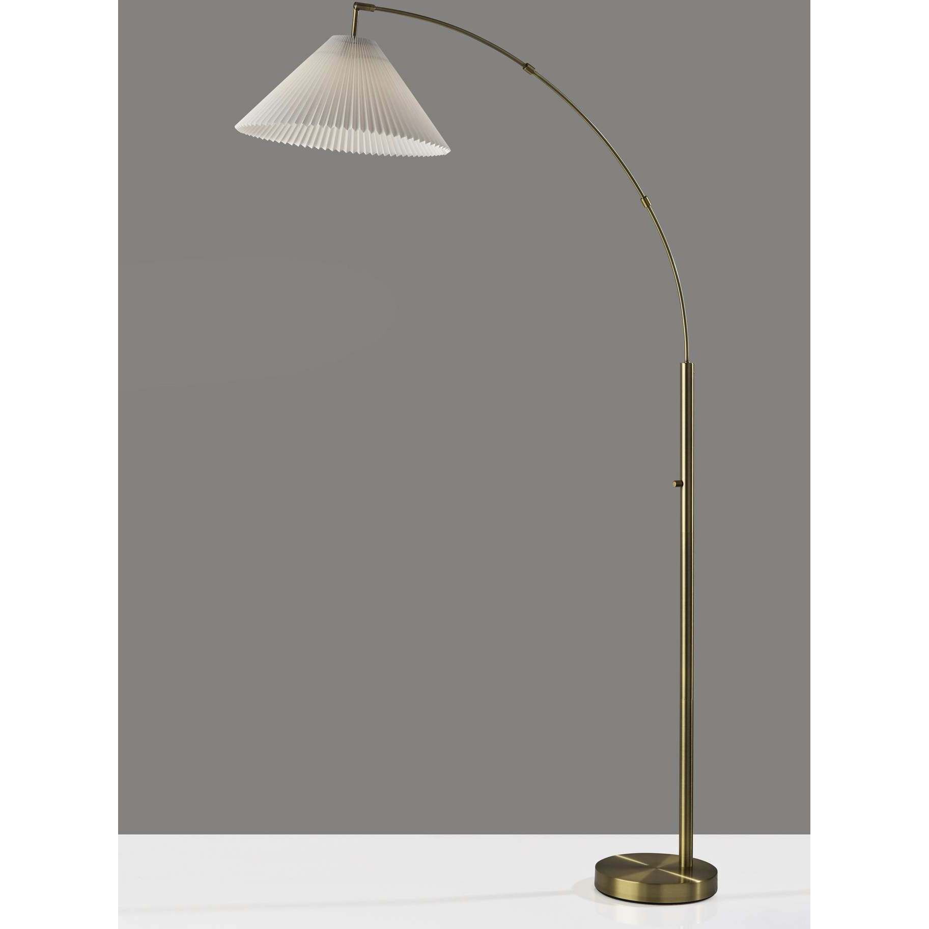 Delaney 76 inch 150.00 watt Antique Brass Arc Floor Lamp Portable Light