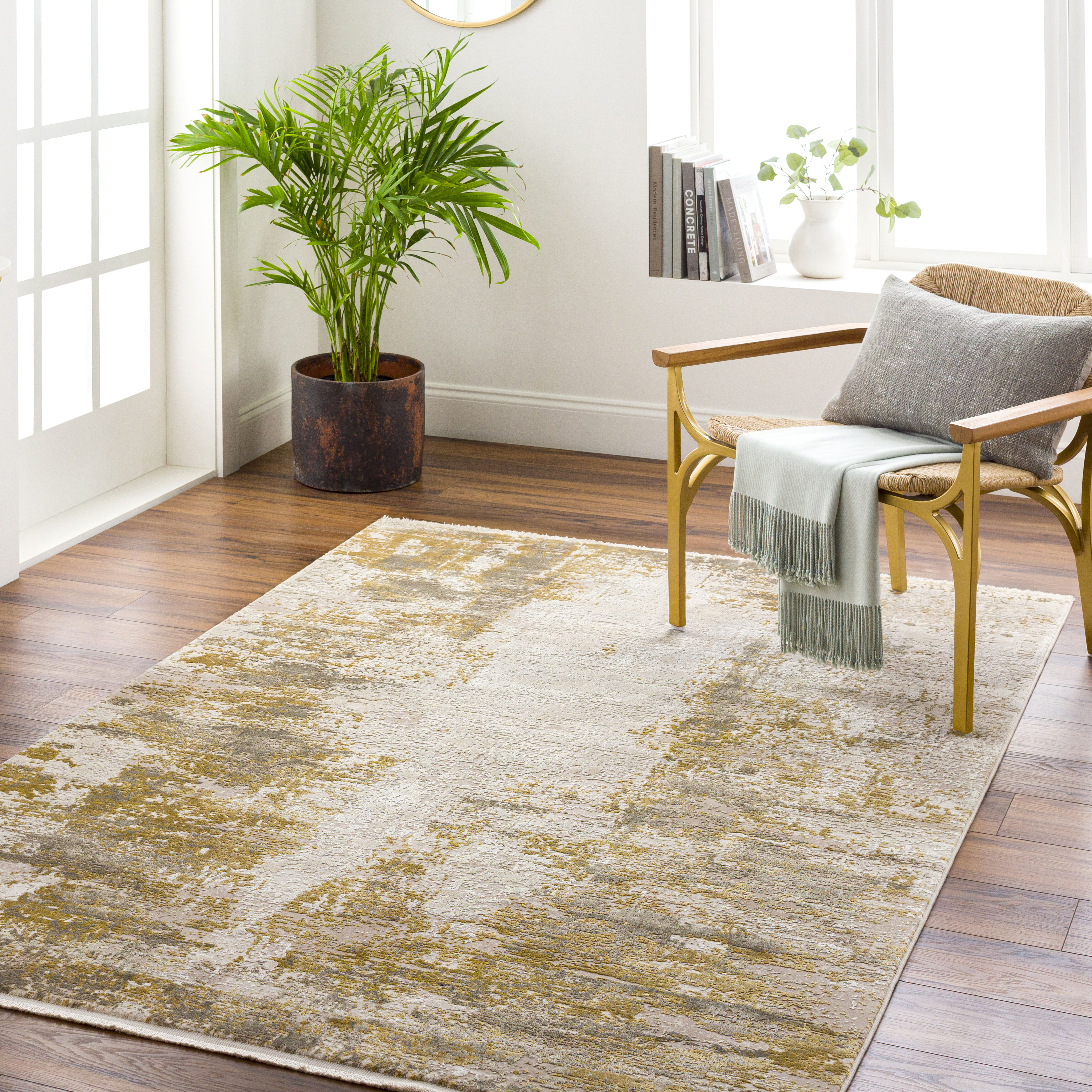 Solar 134 X 90 inch Ivory Rug, Rectangle