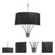 Diamond 4 Light 21 inch Polished Nickel Chandelier Ceiling Light in Black Fabric