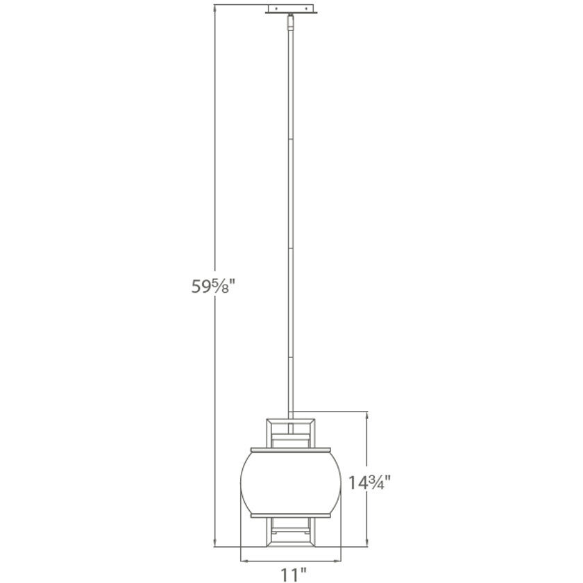 Lucid LED 11 inch Black Outdoor Pendant
