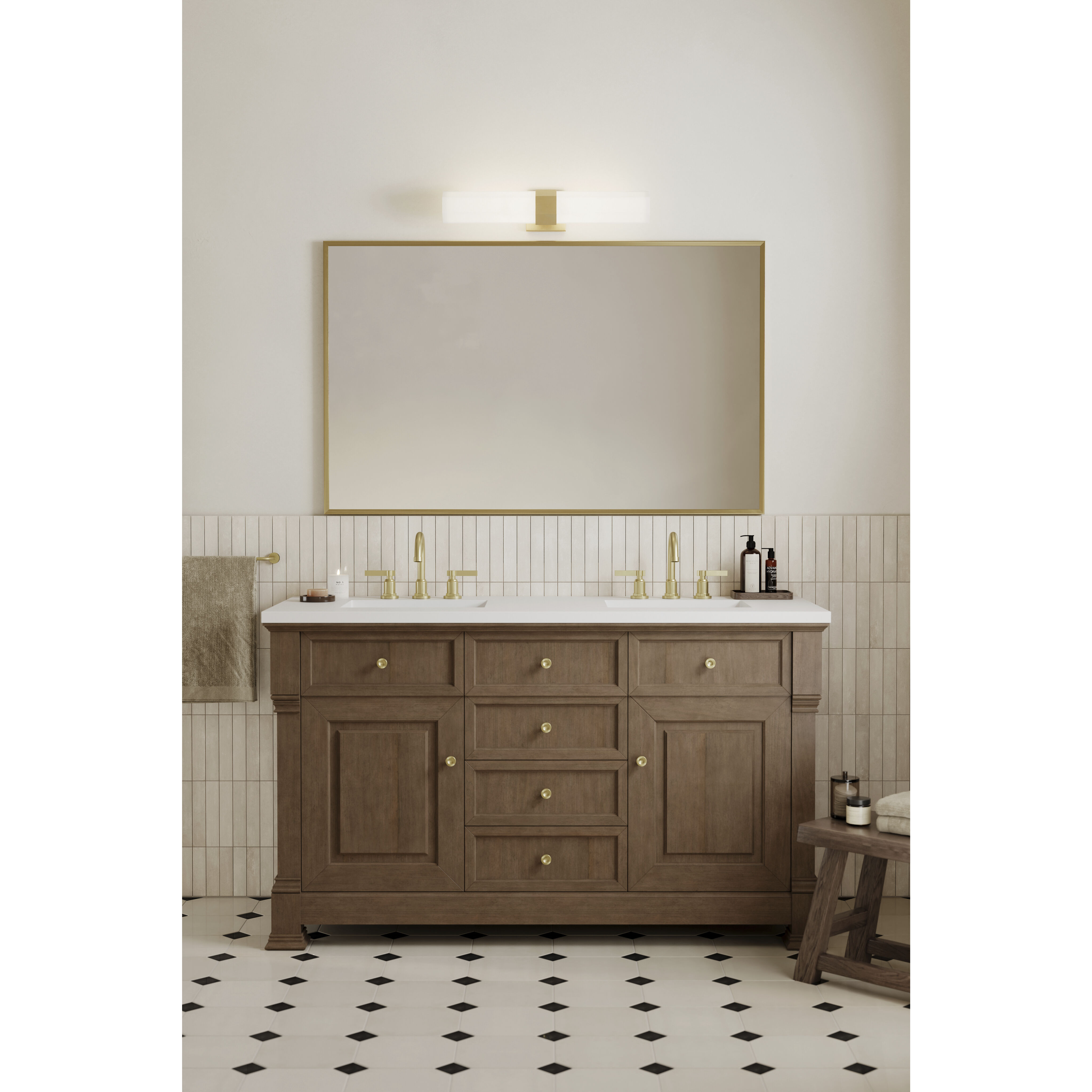 Delgada 2 Light 4.75 inch Legacy Brass Bath Bar Wall Light