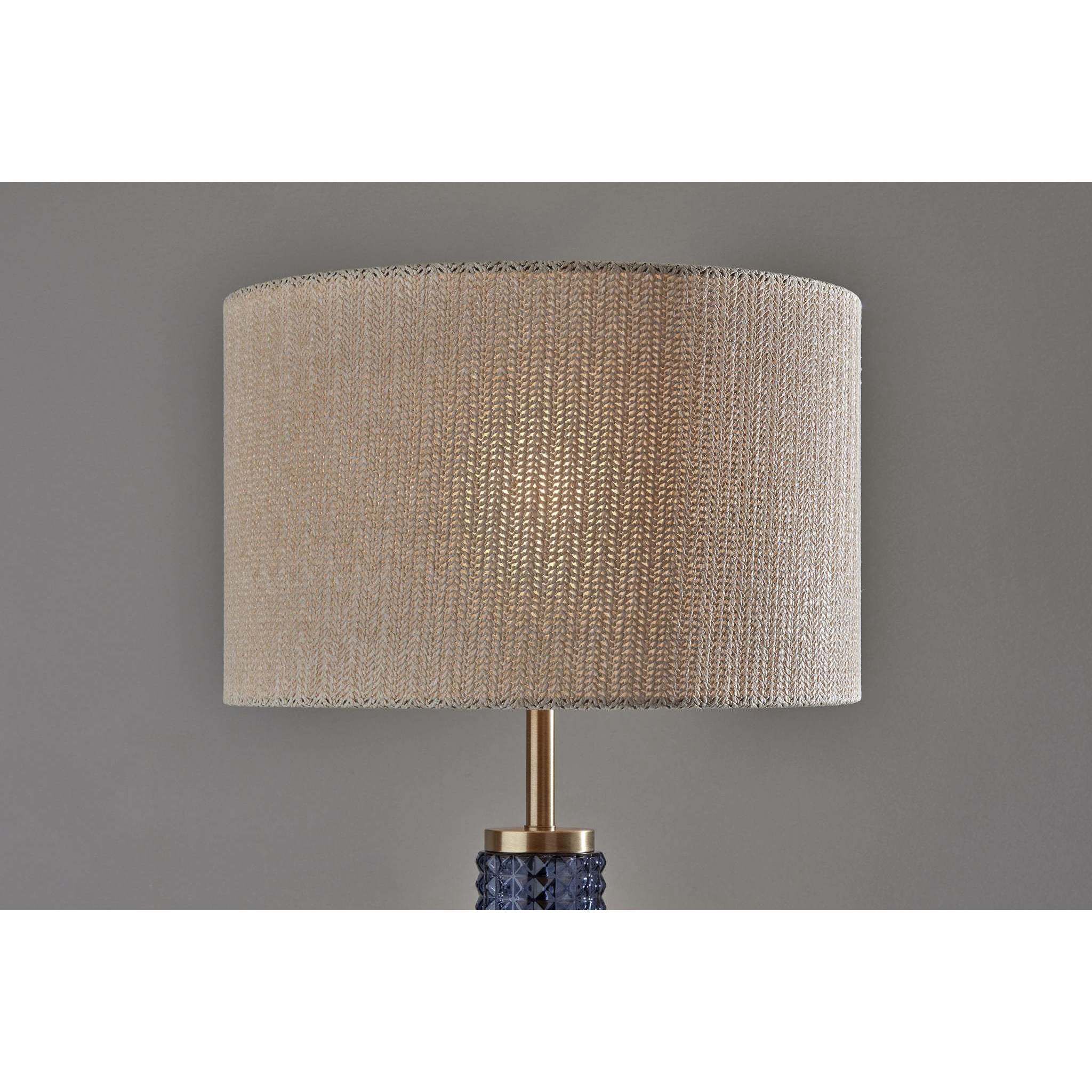 Delilah 64.5 inch 150.00 watt Antique Brass and Blue Textured Glass Floor Lamp Portable Light