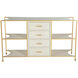 Jeanelle 53.5 X 16 inch Cerused White / Stained Gold Console Table