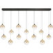 Iissa 14 Light 15.5 inch Gold and Black Chandelier Ceiling Light in Amber