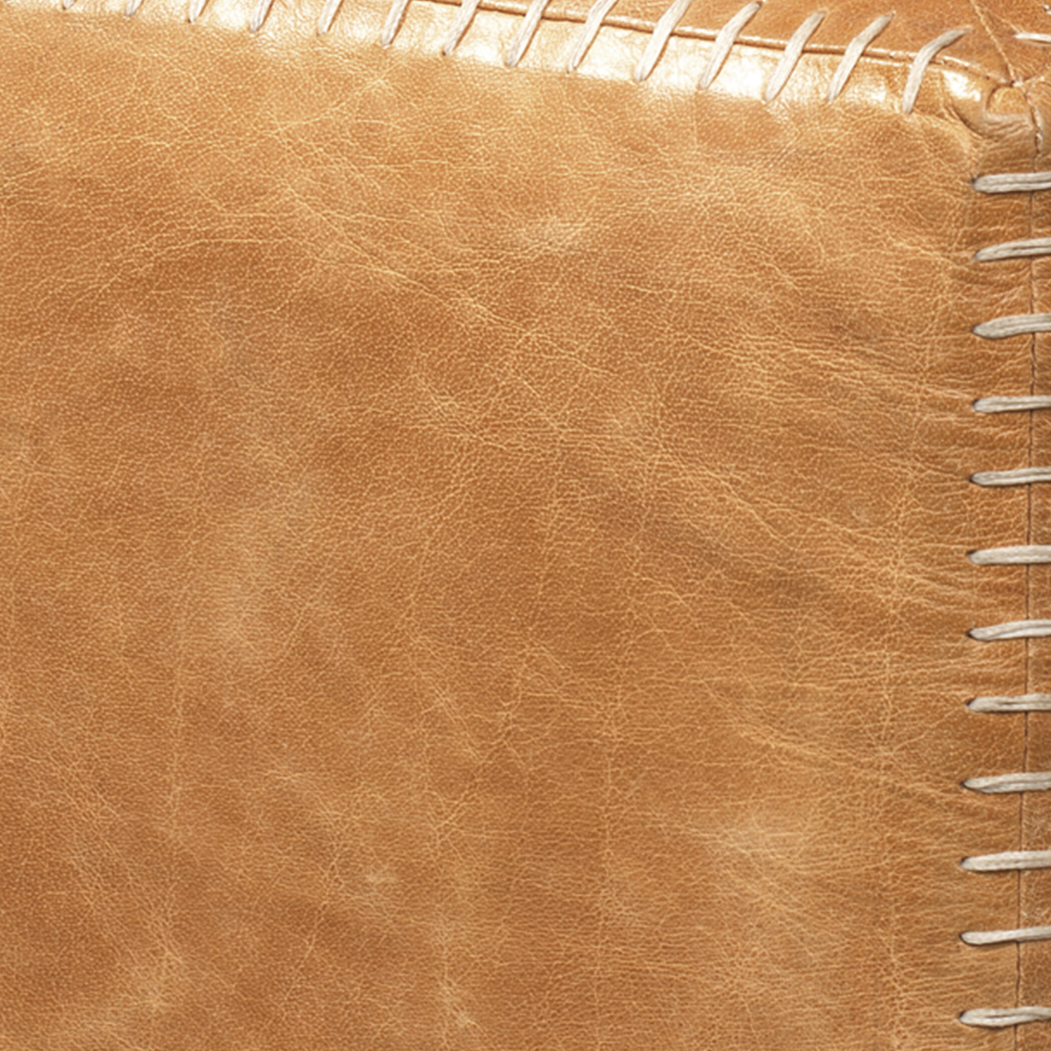 Leather and Hide 16 inch Buff Leather Ottoman