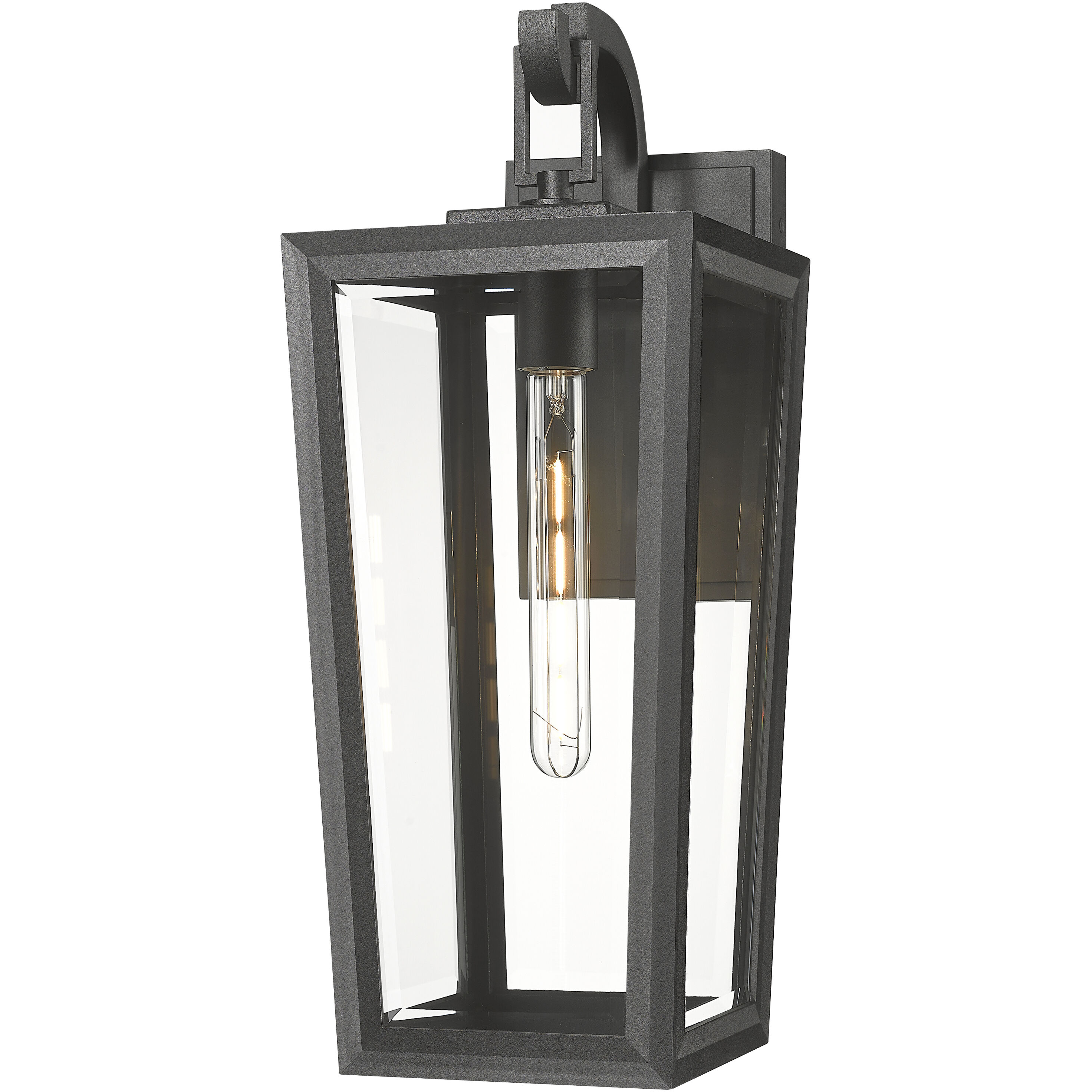 Madison 1 Light 20.75 inch Matte Black Outdoor Sconce in Clear Glass