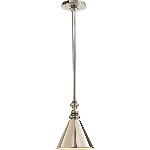 Chapman & Myers Boston 1 Light 7.25 inch Polished Nickel Pendant Ceiling Light in Polished Nickel Slant Shade