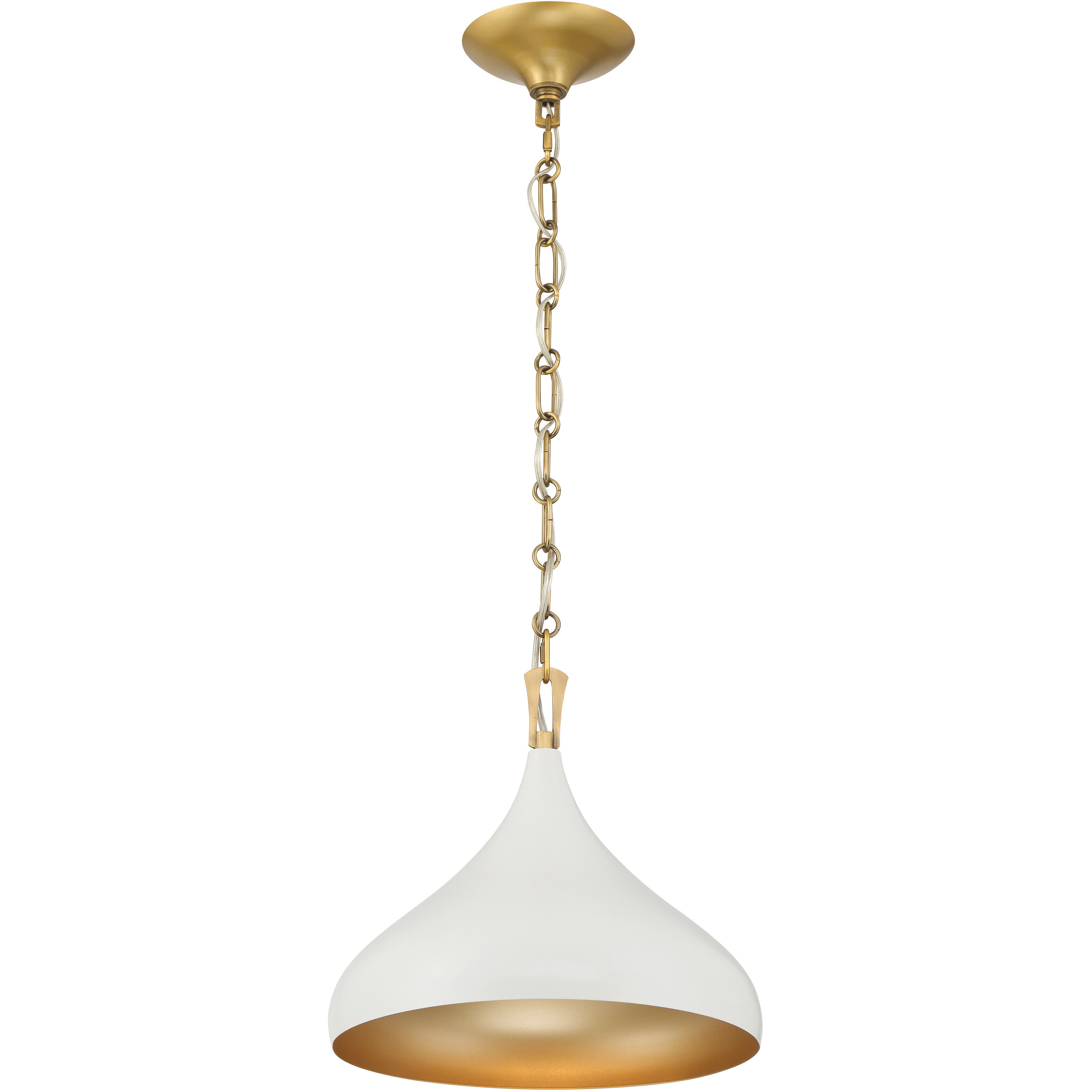 Cedar Lane 1 Light 12.75 inch Legacy Brass and Off White Cream Pendant Ceiling Light