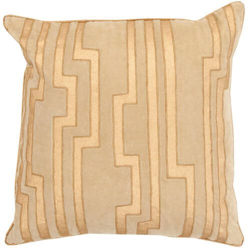 Velocity 20 inch Metallic - Gold, Khaki Pillow Kit