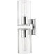 Clarion 2 Light 5 inch Polished Chrome Vanity Sconce Wall Light