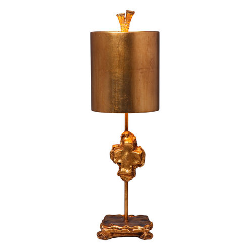 Cross 23 inch 60.00 watt Gold Leaf Table Lamp Portable Light, Flambeau