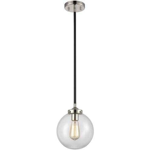 Boudreaux 1 Light 8 inch Matte Black with Polished Nickel Mini Pendant Ceiling Light