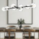 Alora Mood Willow 8 Light 48.25 inch Clear Glass/Matte Black Linear Pendant Ceiling Light