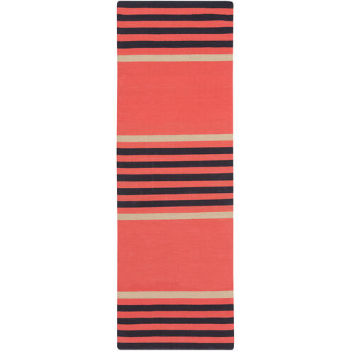 Oxford 96 X 30 inch Coral, Ink, Light Gray Rug