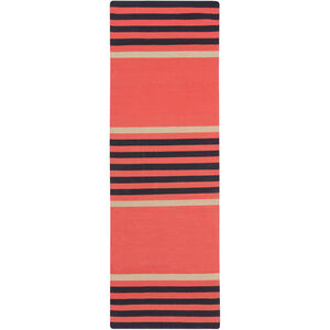 Oxford 96 X 30 inch Coral, Ink, Light Gray Rug