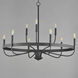 Frankie 9 Light 39.75 inch Black Single-Tier Chandelier Ceiling Light