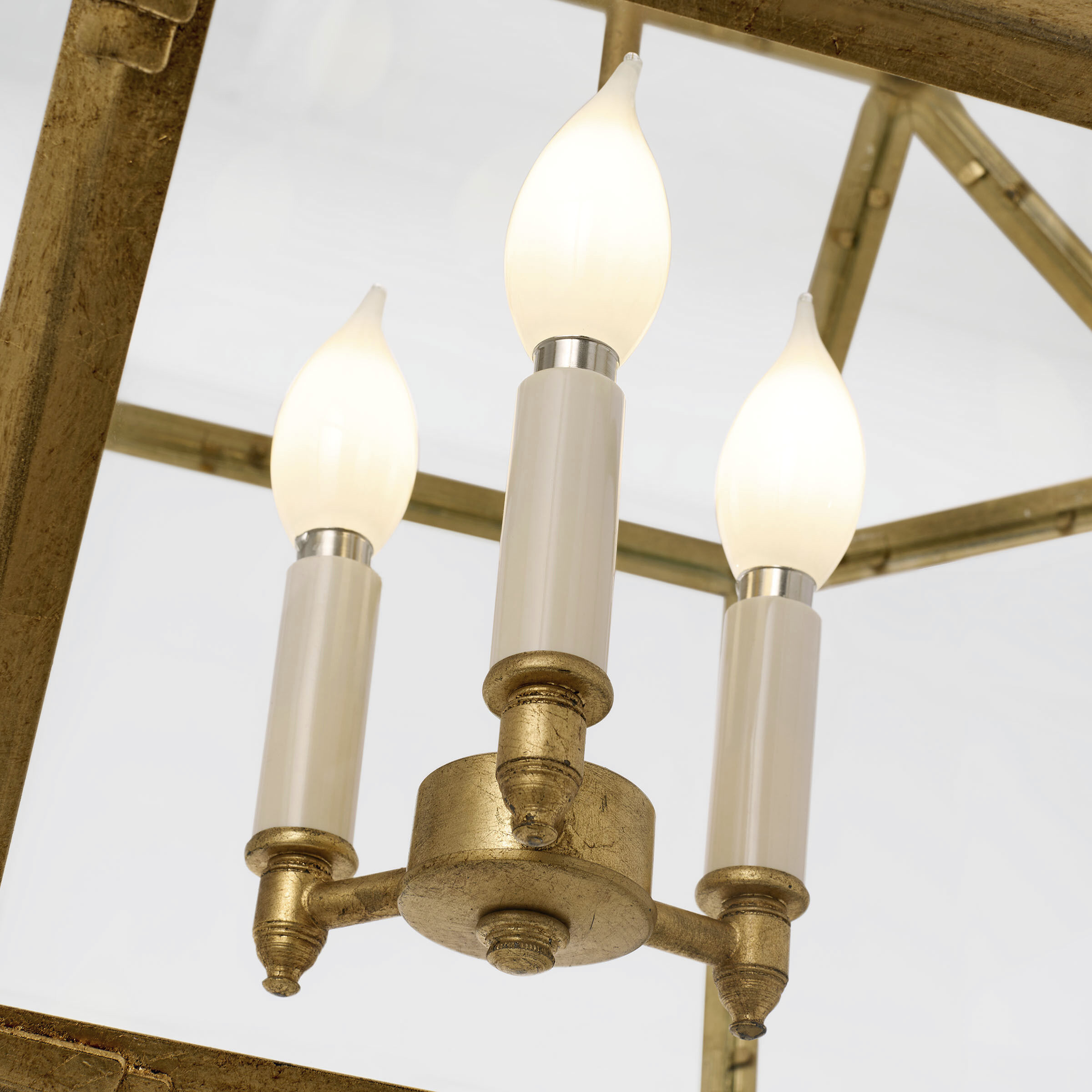 Suzanne Kasler Morris 3 Light 23.25 inch Gilded Iron Lantern Pendant Ceiling Light in Clear Glass, Large