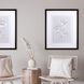 Botanical Linen Black and White and Gray Framed Art