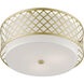 Arabesque 3 Light 18 inch Soft Gold Semi-Flush Ceiling Light, Large