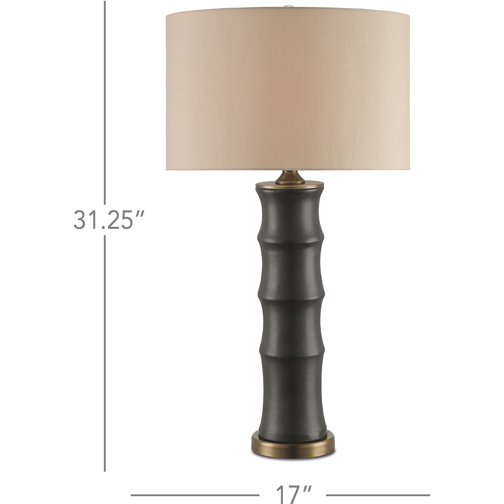 Roark 31.25 inch 150 watt Matte Black/Antique Brass Table Lamp Portable Light