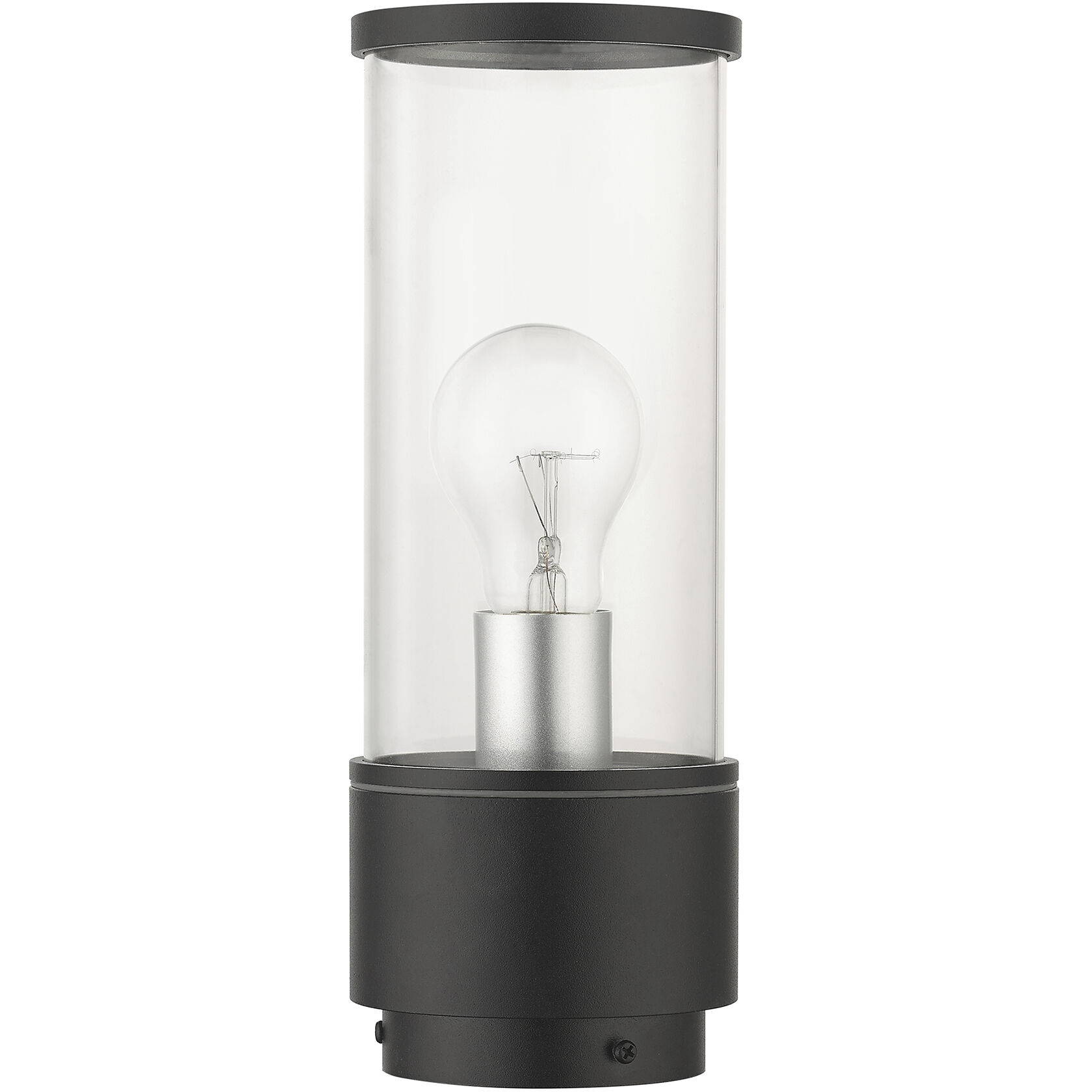 Atlantic 1 Light 11.5 inch Textured Black with Antique Silver Finish Accents Outdoor Medium Post Top Lantern