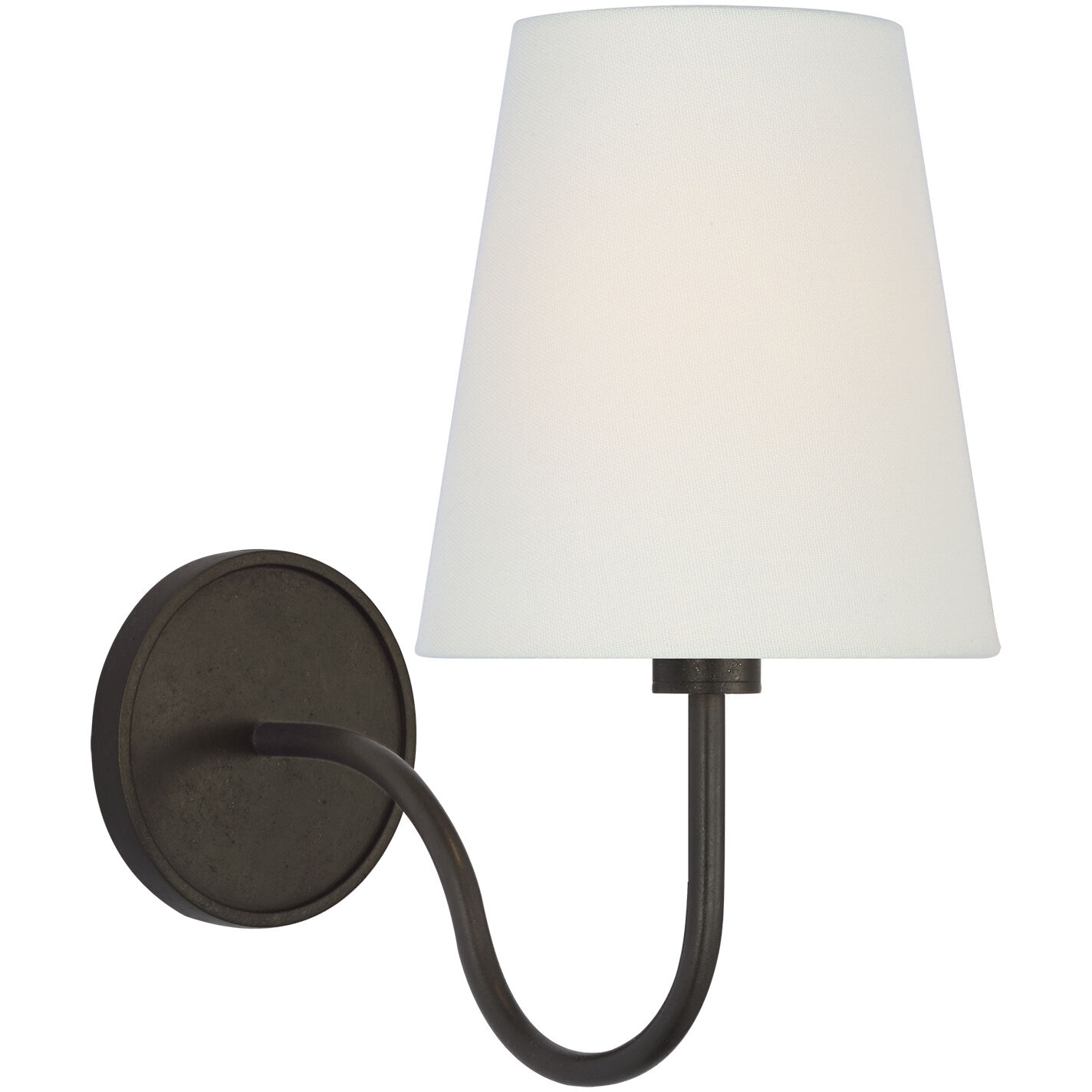 Amber Lewis Lyndsie LED 6 inch Aged Iron Cordless Sconce Wall Light in Linen, Small