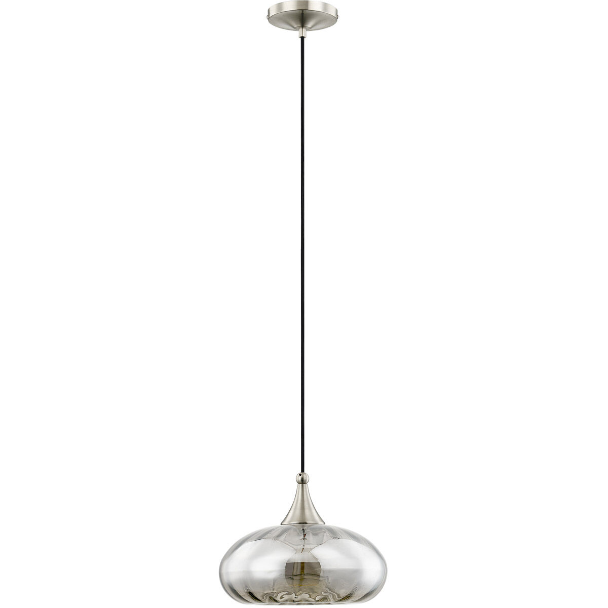 Art Glass 1 Light 11 inch Brushed Nickel Mini Pendant Ceiling Light