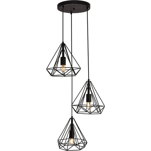 Jago 3 Light 18 inch Black Pendant Ceiling Light
