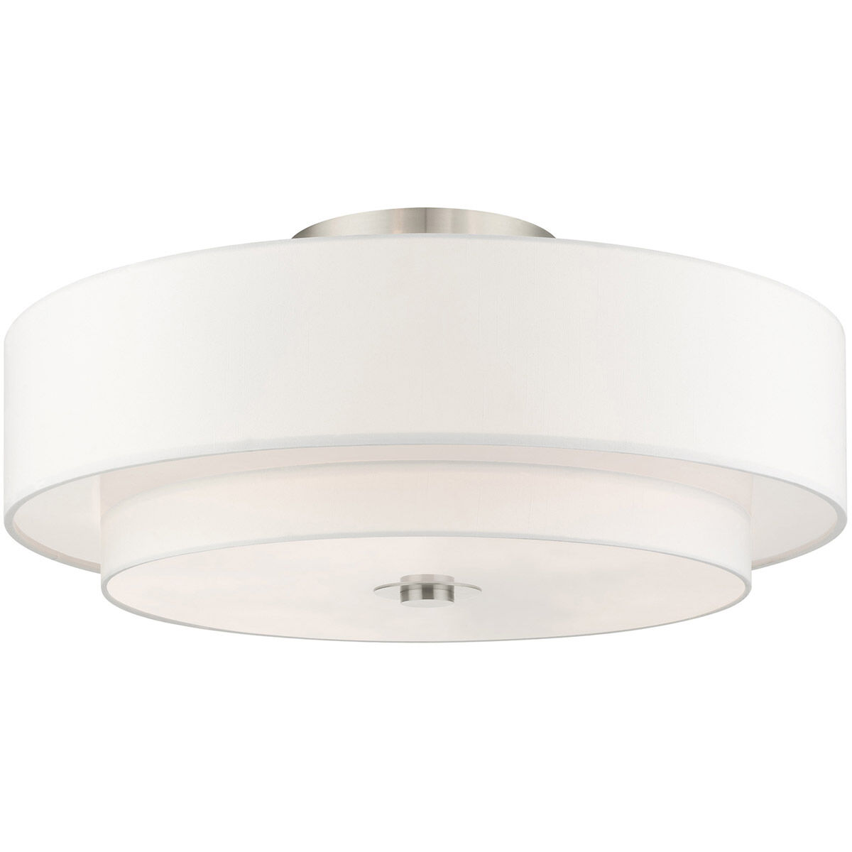 Meridian 6 Light 30 inch Brushed Nickel Semi Flush Ceiling Light 